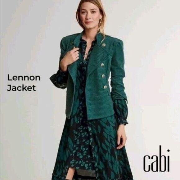 Cabi Lennon Jacket Teal Green Military Style #3913 Blazer Size Medium - Picture 1 of 10